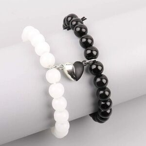 5/$20‎ 2 piece couple heart magnetic beaded bracelets